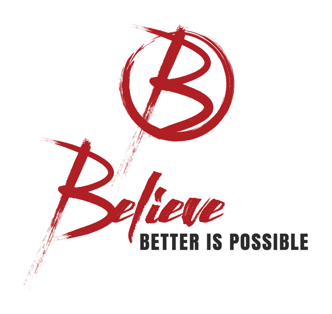 A green background with red letters and words